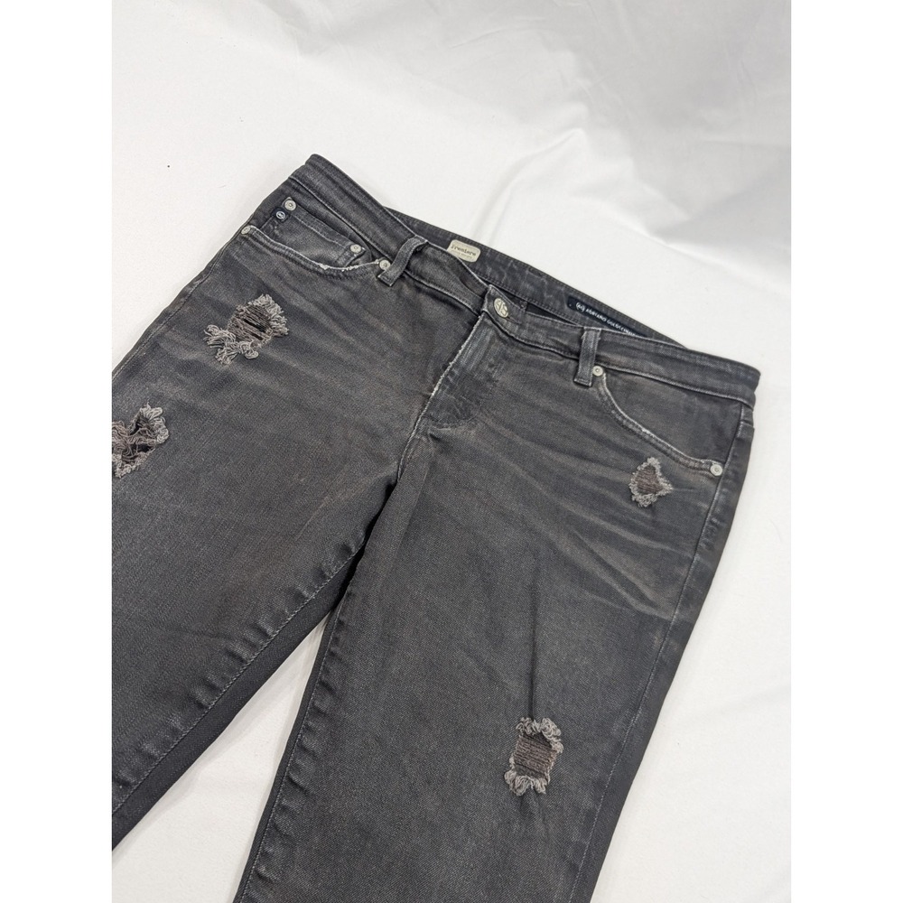 Adriano Goldschmied Women The Premiere Skinny Straight Gray‎ Distressed 32x32